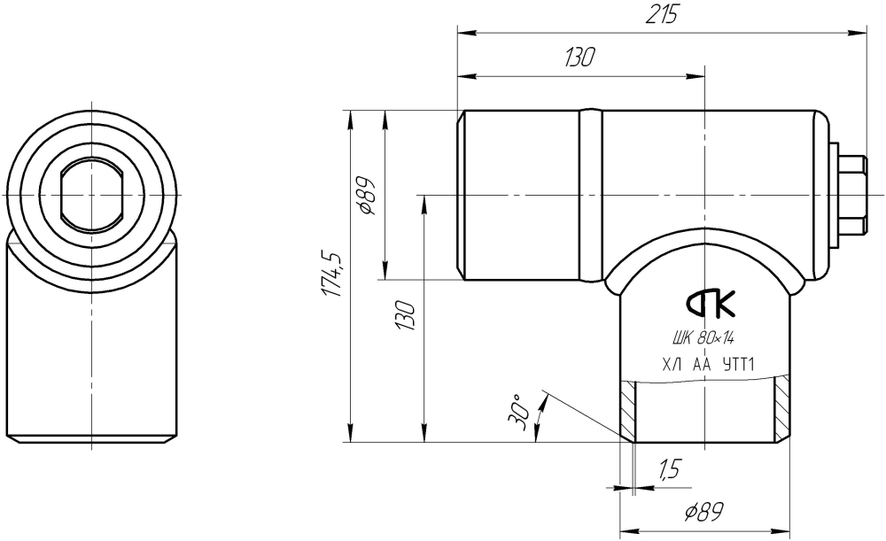 Штуцерная камера ШК 80х14. Чертеж. ВолгоВятМетСтрой