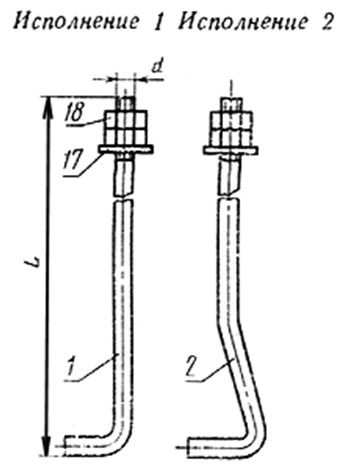 Болты фундаментные изогнутые